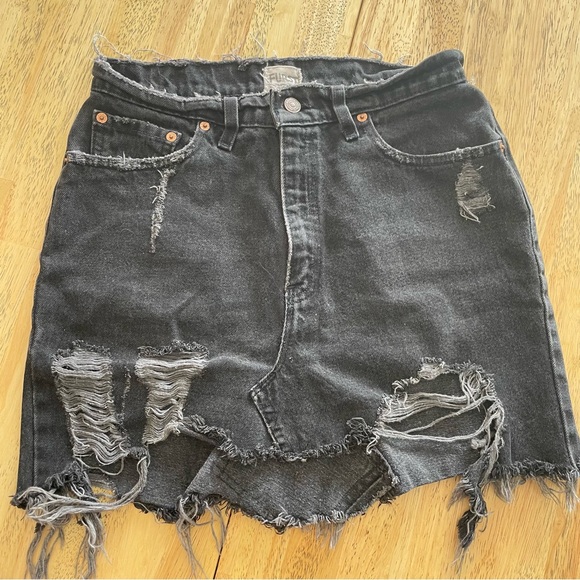 Levi's Dresses & Skirts - LEVIS x LF FURST OF A KIND DISTRESSED VINTAGE DENIM SKIRT